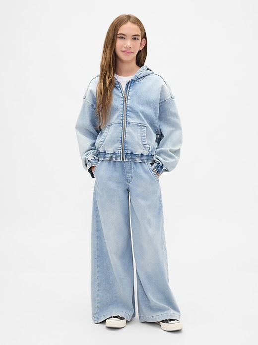 Image number 4 showing, Kids Knit Denim Zip Hoodie