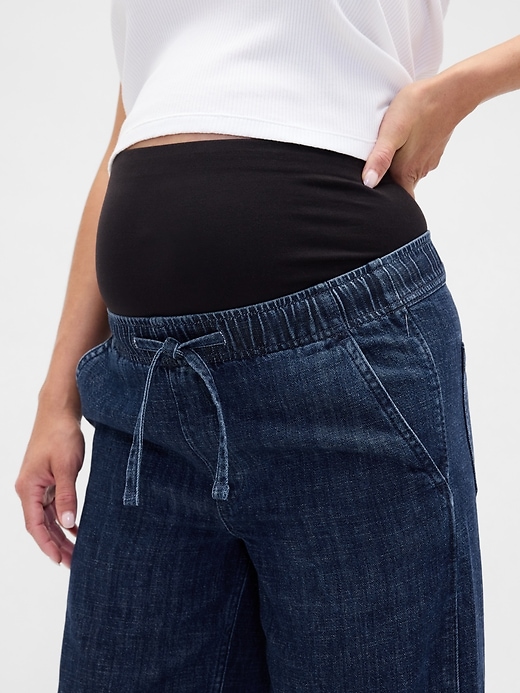 Image number 4 showing, Maternity Full Panel Easy Wide-Leg Jeans