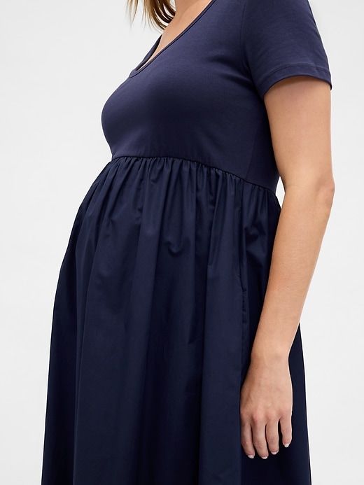 Image number 4 showing, Maternity Mixed Media Maxi Dress