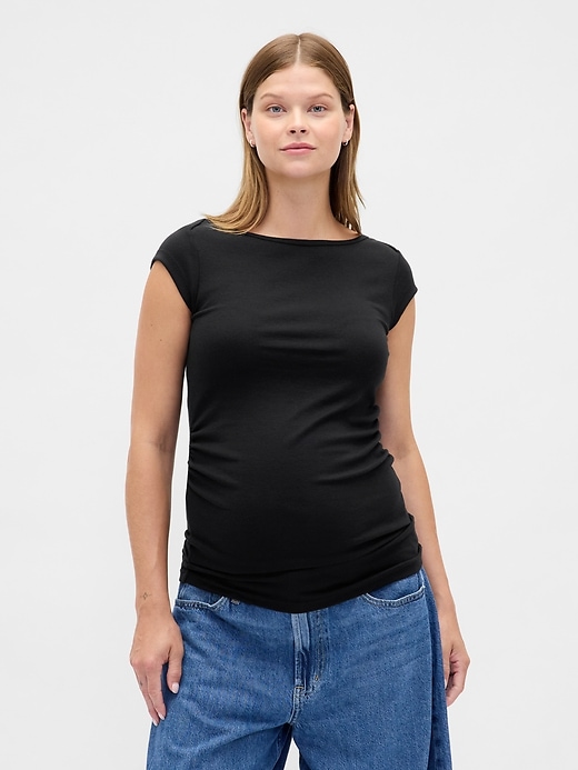 Image number 1 showing, Maternity Modern Boatneck Top