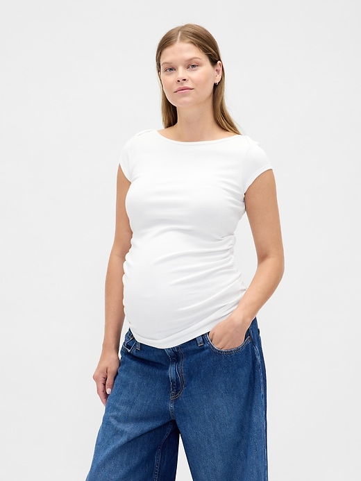 Image number 1 showing, Maternity Modern Boatneck Top