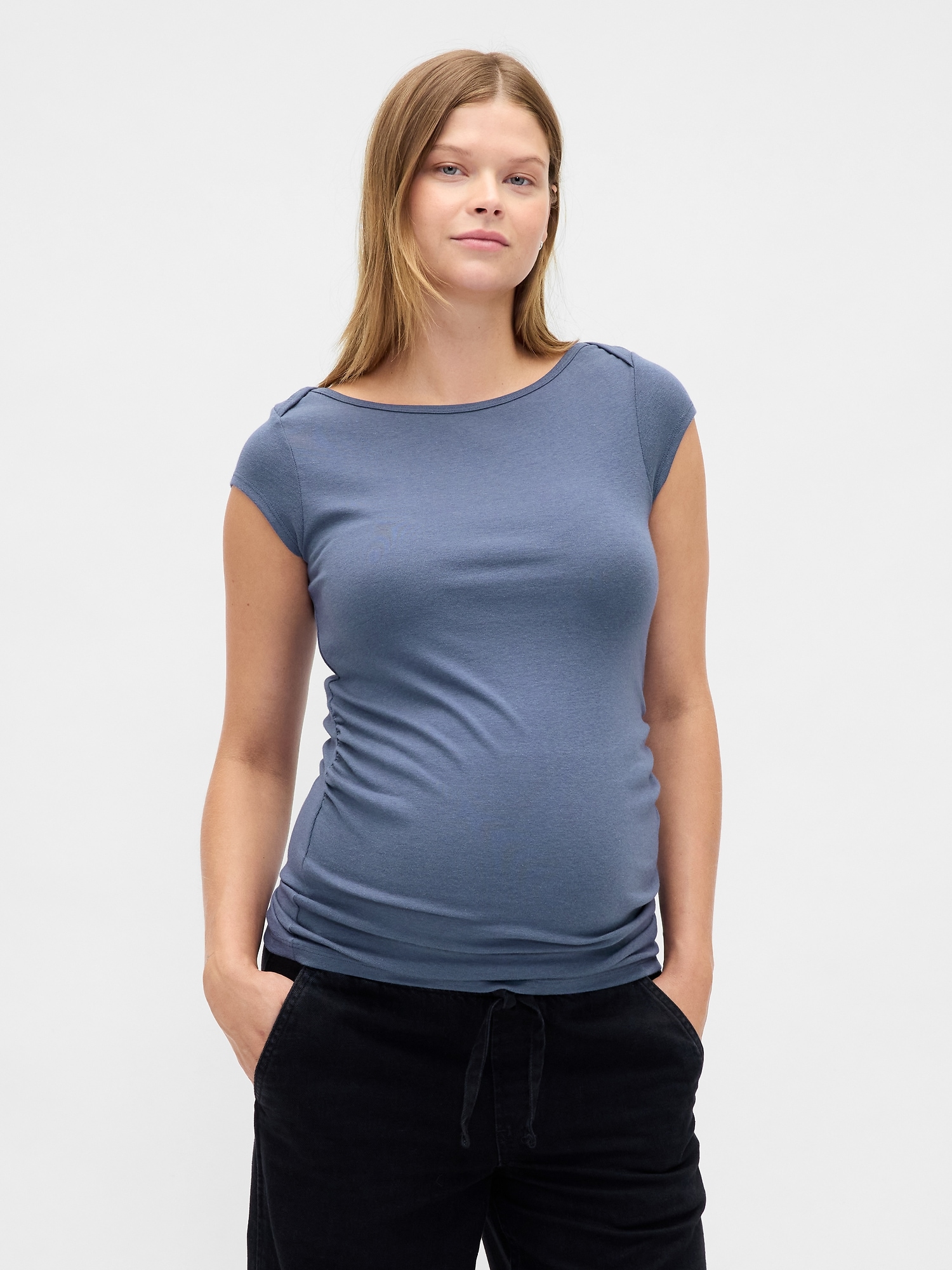 Maternity Modern Boatneck Top