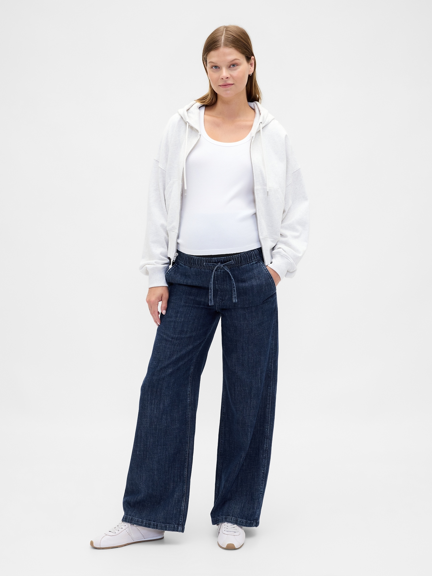 Maternity Full Panel Easy Wide-Leg Jeans