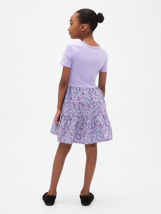 Image number 3 showing, Kids Mixed Media Flounce Dress