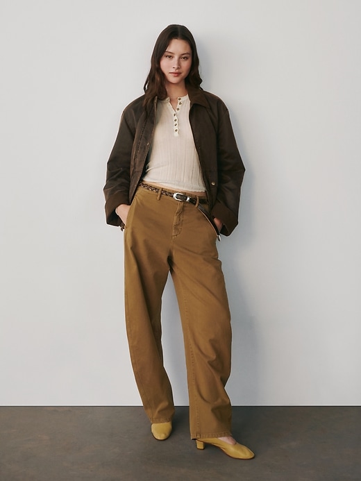 Image number 6 showing, Sheer Rib Henley Sweater