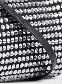 Image number 5 showing, Vegan Leather Rhinestone Barrel Bag