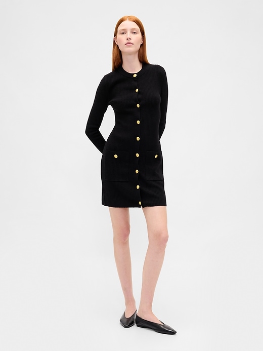 Image number 1 showing, CashSoft Rib Pocket Mini Sweater Dress