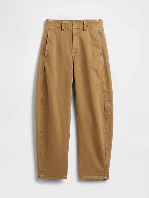 Image number 7 showing, Mid Rise Twill Barrel Pants