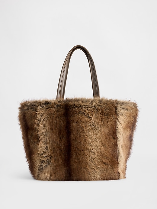 Image number 1 showing, Faux Fur Tote Bag