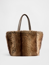 Image number 1 showing, Faux Fur Tote Bag