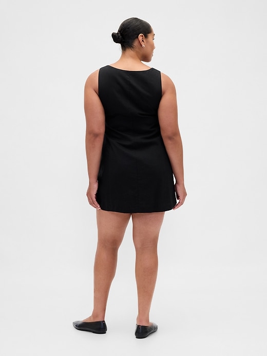 Image number 6 showing, Linen-Blend Button-Front Mini Dress
