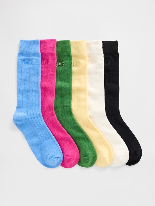 Image number 1 showing, CashSoft Logo Crew Socks Gift Set (7-Pack)