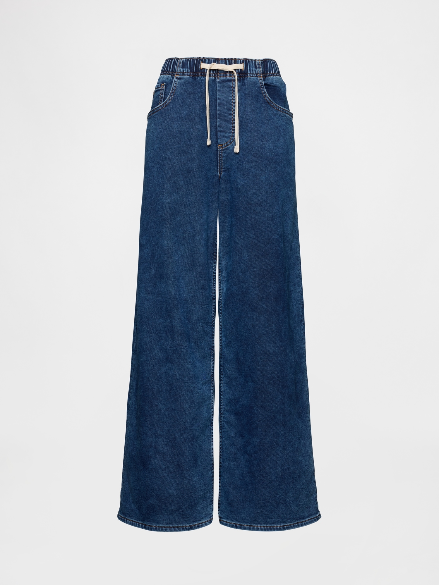 L'image numéro 5 présente Jean ballon en tricot de denim à taille mi-basse