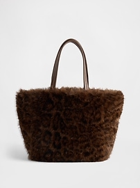 Image number 1 showing, Faux Fur Tote Bag