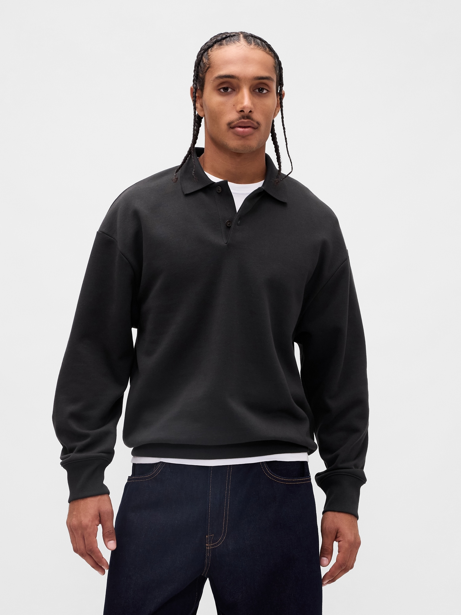 Heavyweight Oversized Polo Sweatshirt