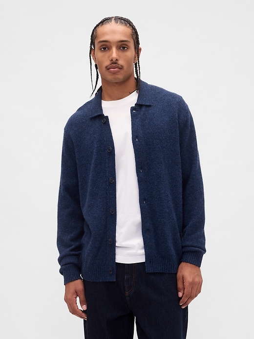 Image number 1 showing, Merino Wool-Blend Cardigan Sweater