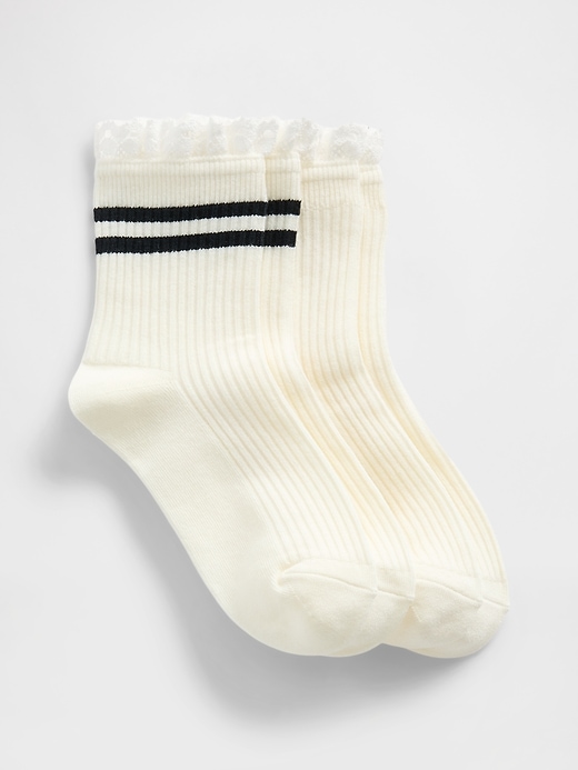 Image number 1 showing, Kids Ruffle-Trim Crew Socks (2-Pack)