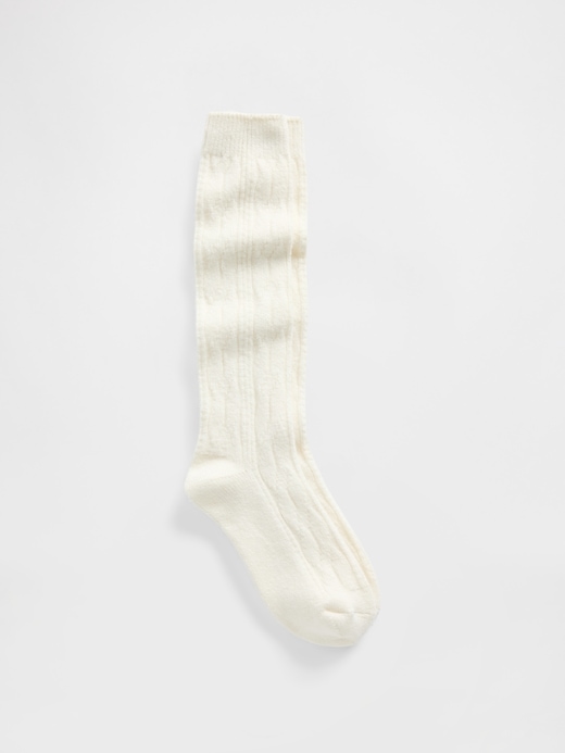 CashSoft Cable-Knit Knee-High Socks Gap