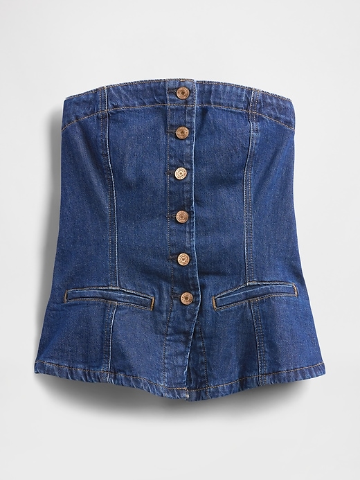 Image number 4 showing, Denim Strapless Vest
