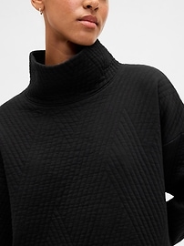 Image number 3 showing, GapFit Quilted Jacquard Knit Funnel-Neck Pullover