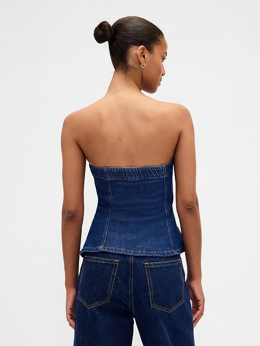 Image number 3 showing, Denim Strapless Vest