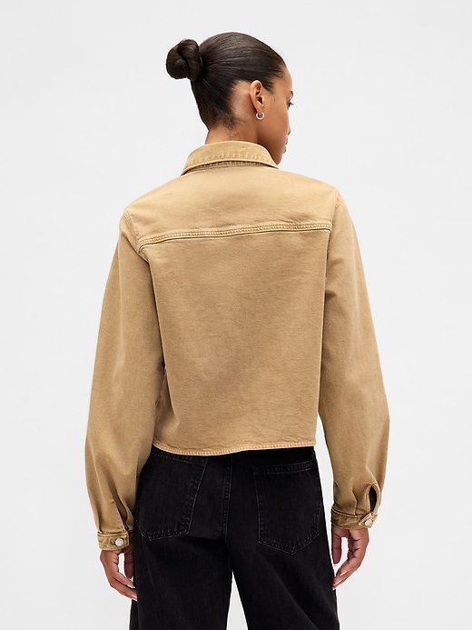 Image number 3 showing, Denim Crop Shirt Jacket
