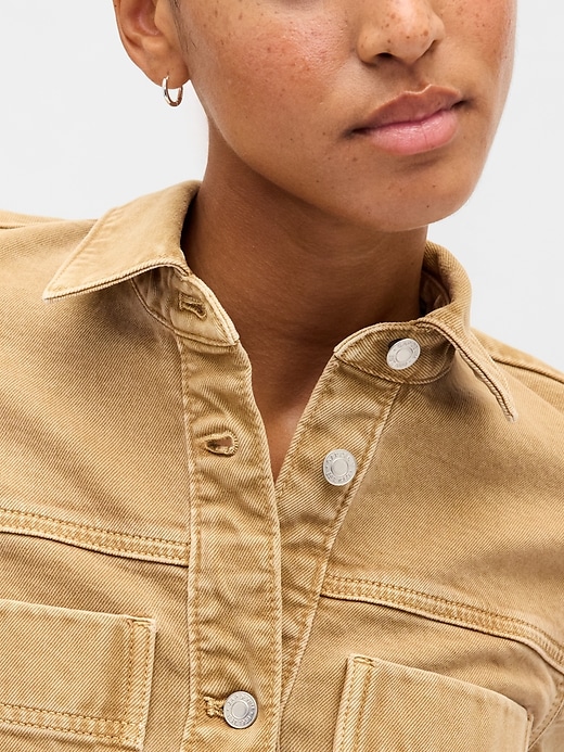 Image number 4 showing, Denim Crop Shirt Jacket