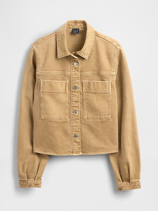 Image number 7 showing, Denim Crop Shirt Jacket
