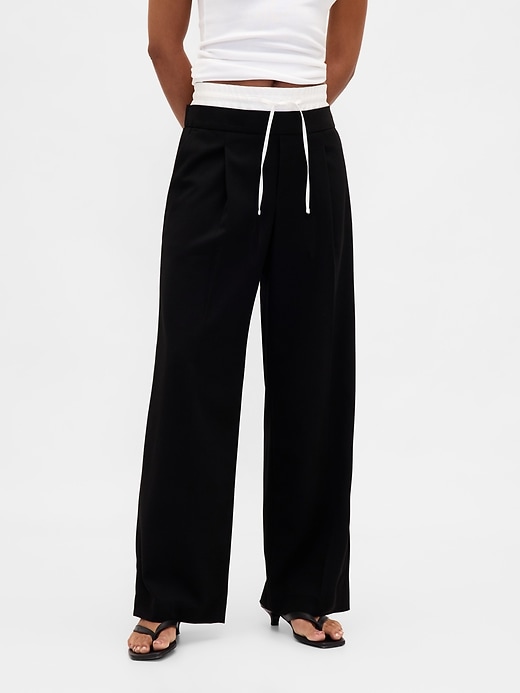 Mid Rise Double-Waist Pants