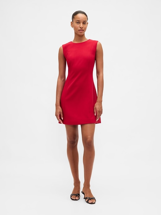 Image number 1 showing, High-Neck Mini Shift Dress