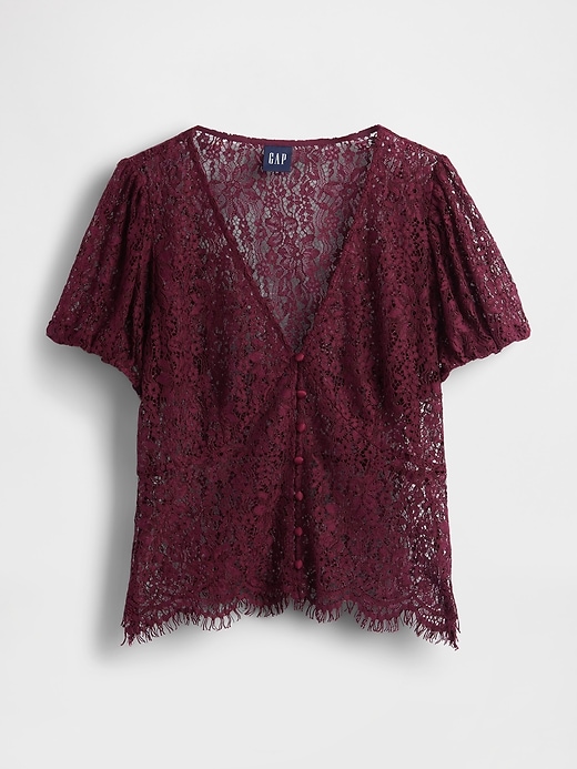 Image number 5 showing, Lace V-Neck Top
