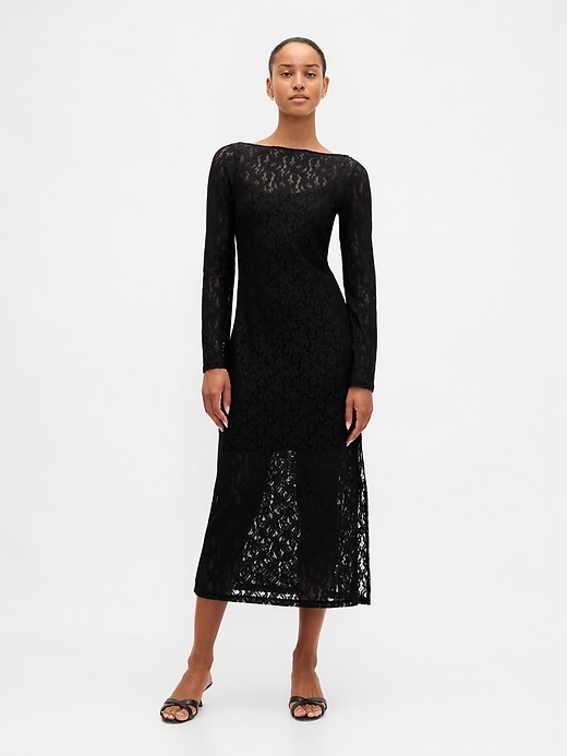 Image number 1 showing, Lace Bell-Sleeve Maxi Dress