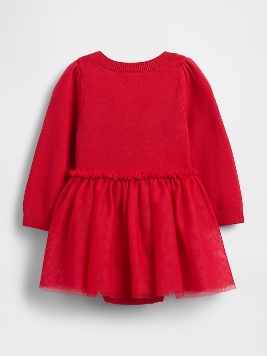 Image number 2 showing, Baby Tulle Sweater Bodysuit Dress Set