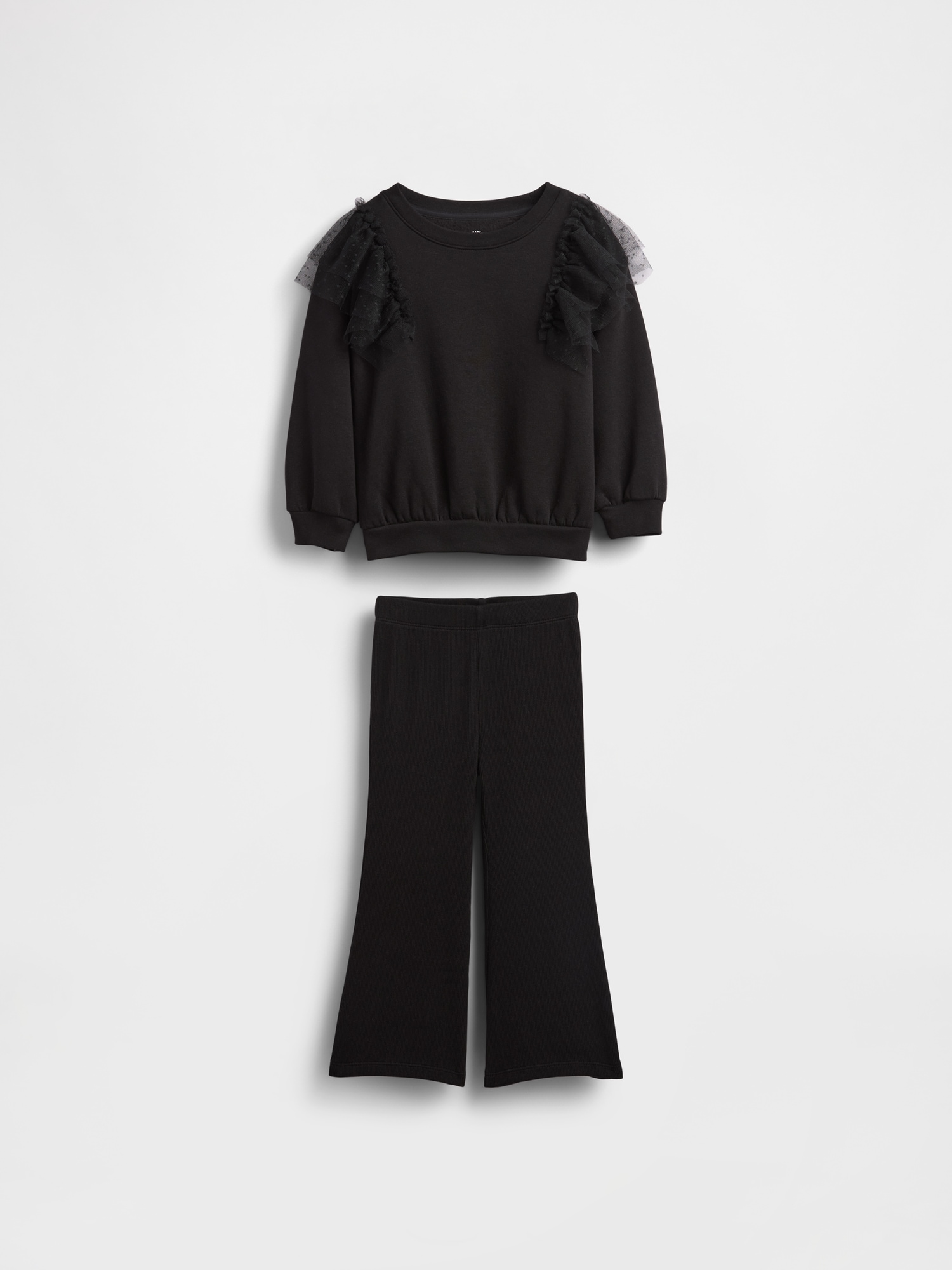 Baby & Toddler Tulle Sweatshirt & Rib Flare Leggings Set