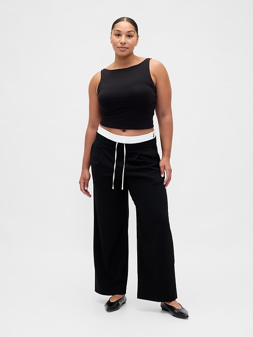 Mid Rise Double-Waist Pants