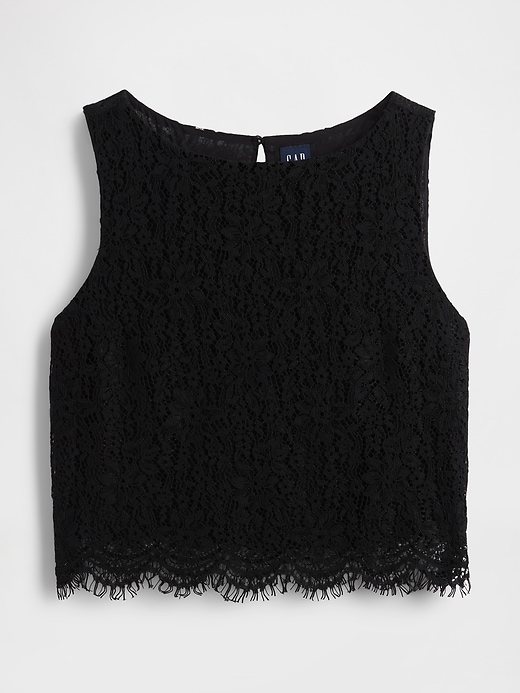 Image number 5 showing, Lace Boatneck Crop Shell Top