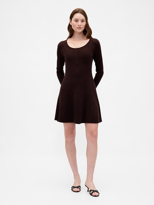 Image number 1 showing, CashSoft Rib Mini Sweater Dress