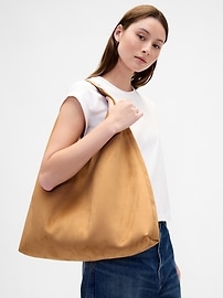 Image number 2 showing, Vegan Suede Slouchy Tote Bag
