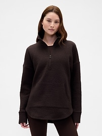 Image number 1 showing, GapFit Quilted Jacquard Half-Zip Pullover