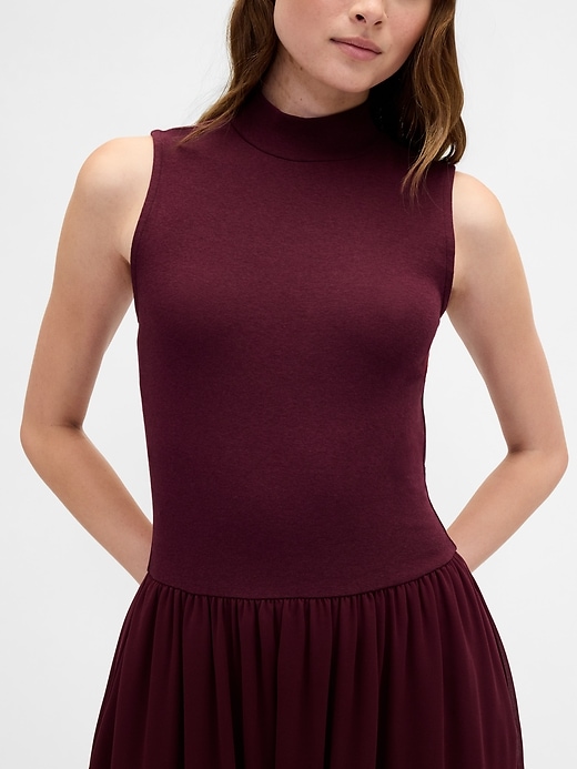 Image number 4 showing, Modern Mockneck Mixed Media Maxi Dress