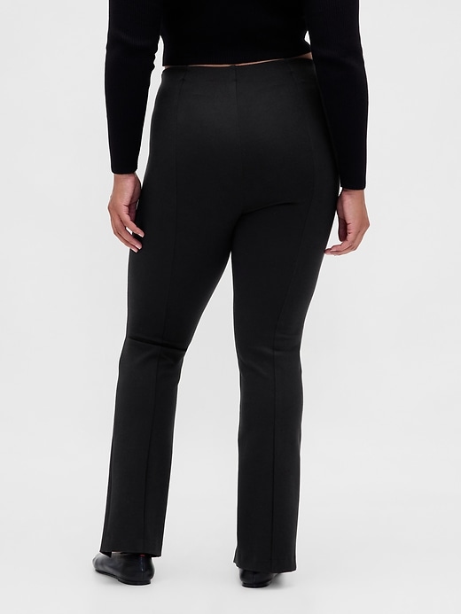 Image number 5 showing, High Rise Double Knit Split-Hem Flare Pants