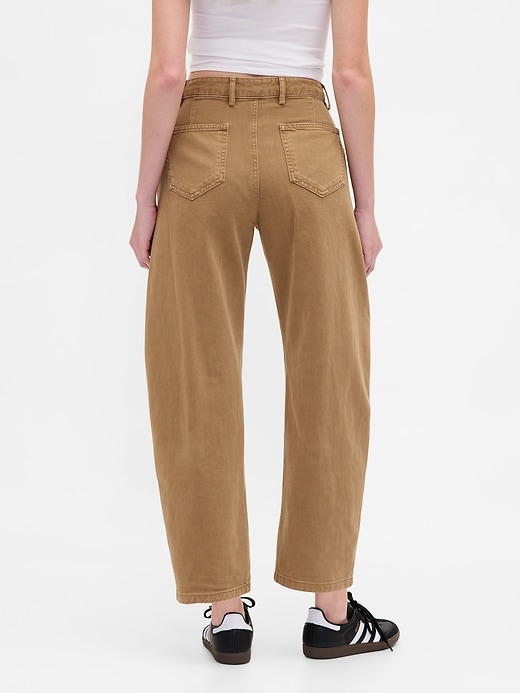 Image number 4 showing, Mid Rise Twill Barrel Pants