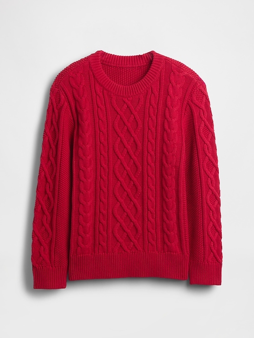 Image number 2 showing, Kids Cable-Knit Crewneck Sweater