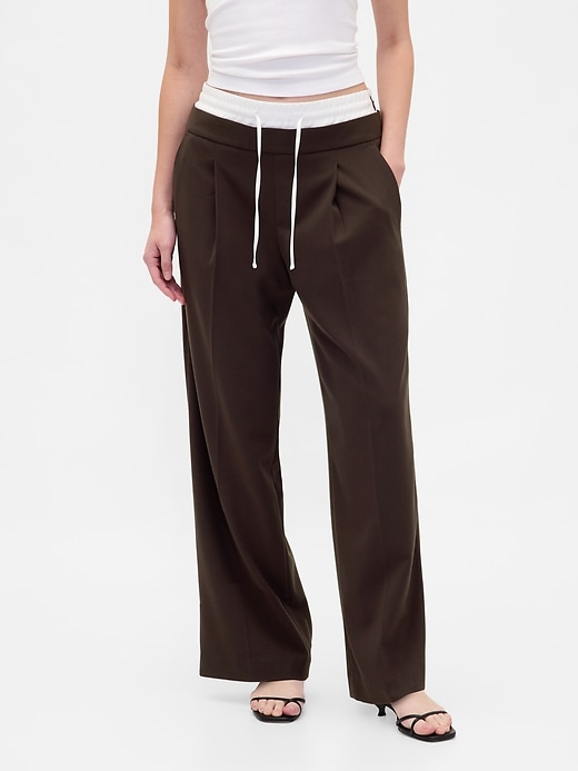 Image number 2 showing, Mid Rise Double-Waist Pants