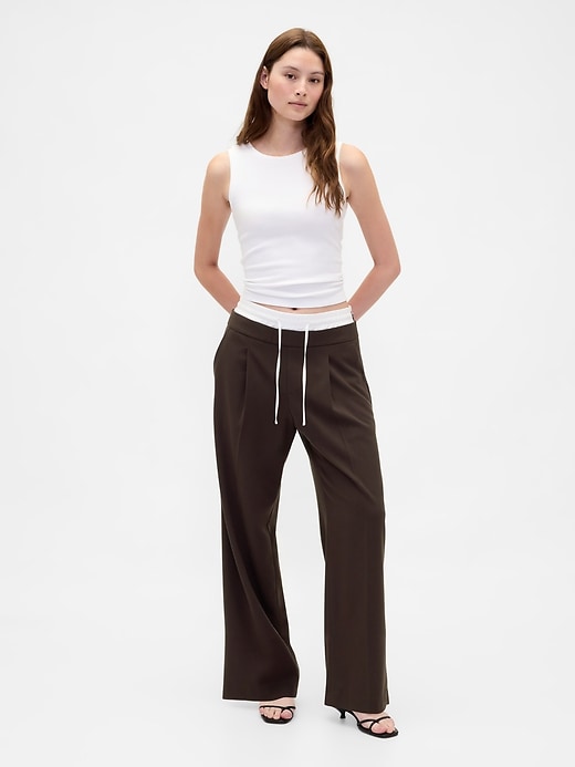 Image number 1 showing, Mid Rise Double-Waist Pants