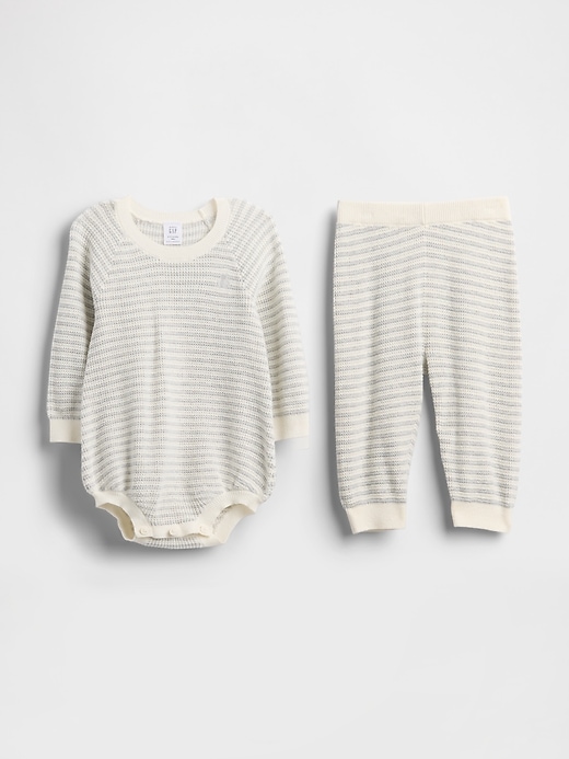 Image number 1 showing, Baby Sweater Bodysuit Outfit Set