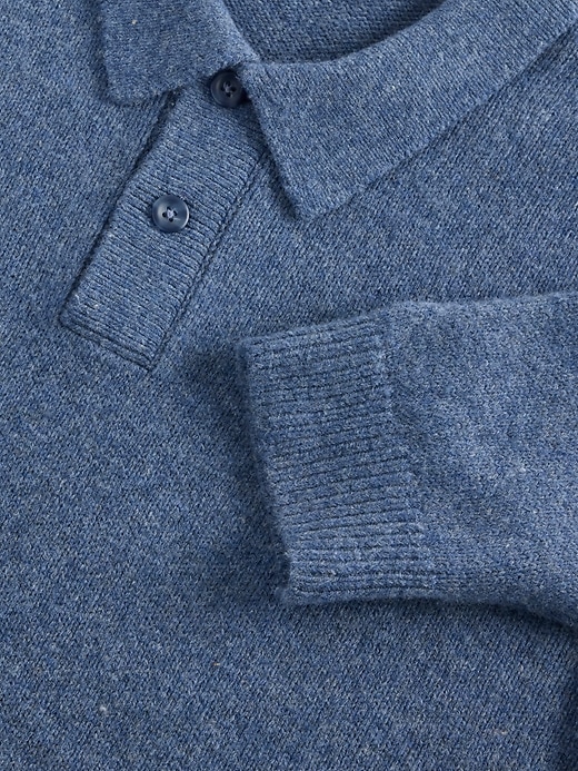 L'image numéro 4 présente Polo en mélange de laine mérinos