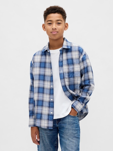 CHEMISE DÉCONTRACTÉE À CARREAUX POUR ENFANT