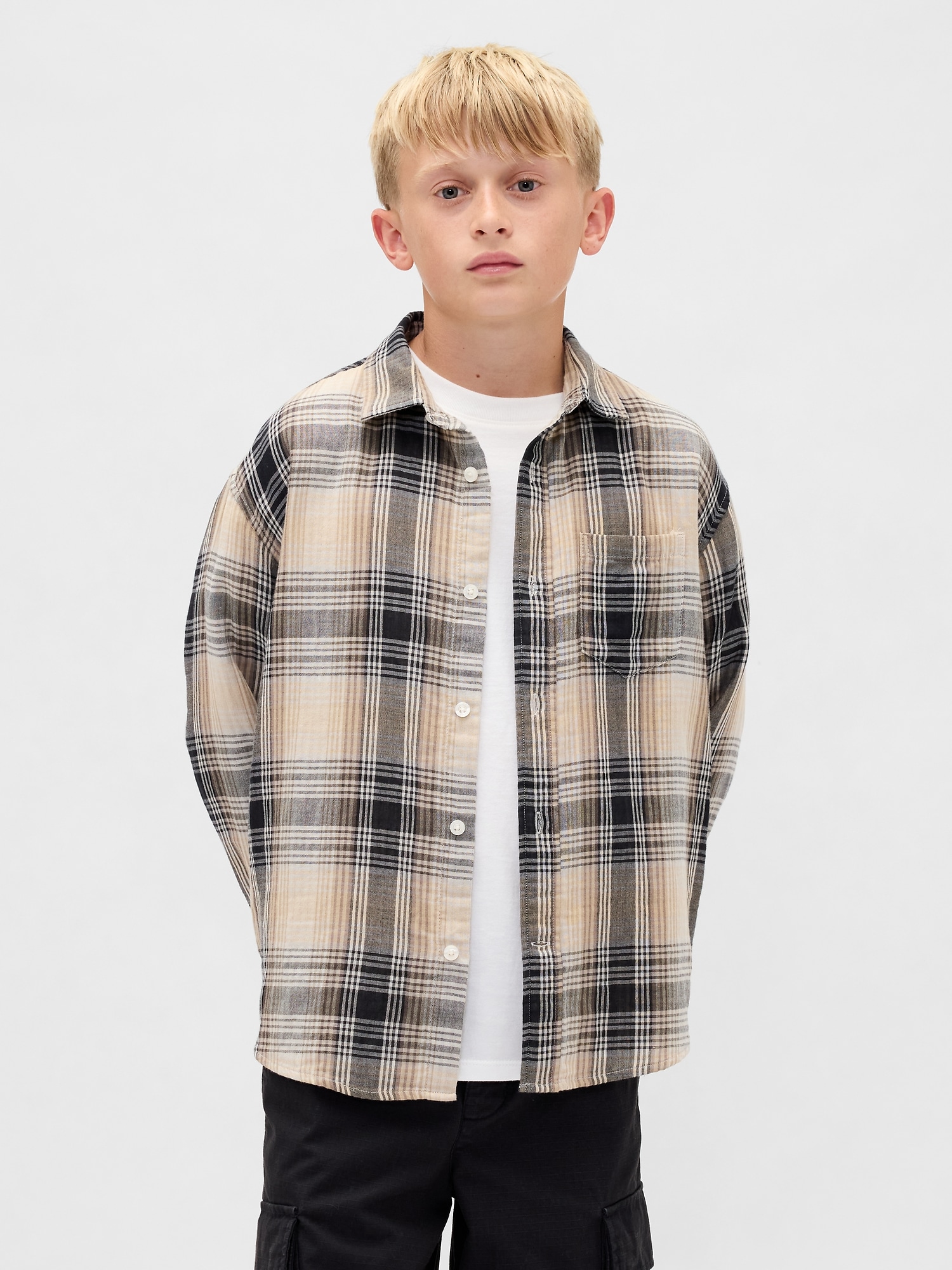 Kids Relaxed Plaid Shirt