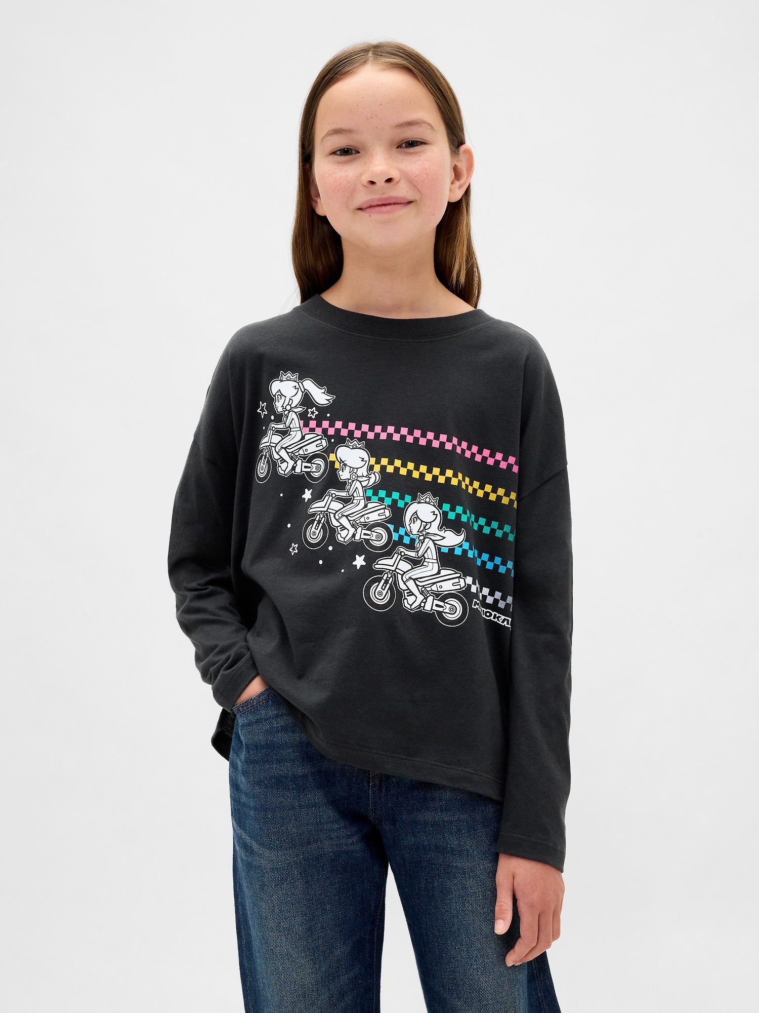 Kids Super Mario Oversized Graphic T-Shirt